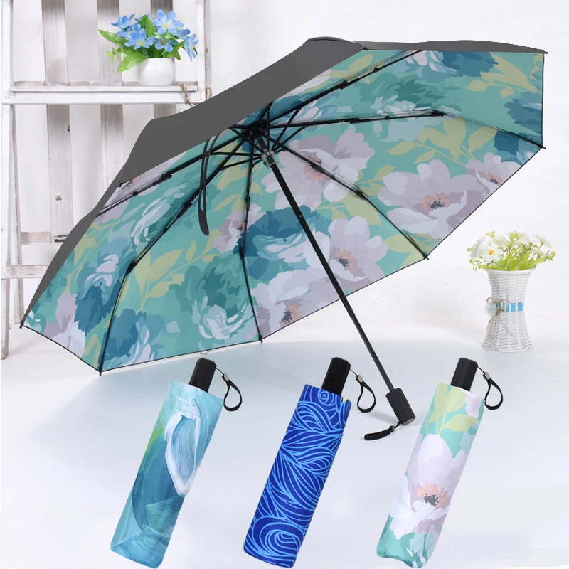 New pattern Oil Painting pattern Men Black Coating Folding Automatic Umbrella Women Windproof ultraviolet-proof Rain Umbrellas
New pattern Oil Painting pattern Men Black Coating Folding Automatic Umbrella Women Windproof ultraviolet-proof Rain Umbrellas