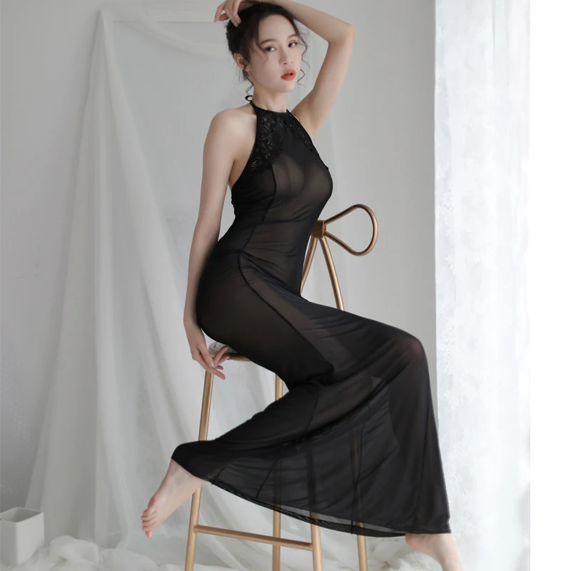 2019 Black Lingerie Porno Backless Lace Night Dress Porn Long Night Gown  Sexy Sleepwear Womens Sleep Wear Home Clothing From Cutelove66, $22.54 | ...