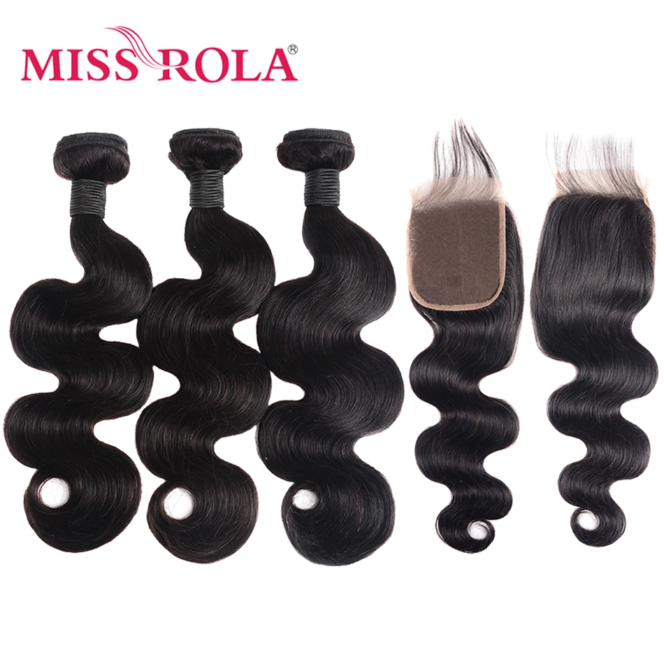 Miss Rola Hair Body Wave Peruvian Hair Bundles with Closure 100% Human Hair Natural Color Non-Remy Hair Extensions 8-26 Inch
Miss Rola Hair Body Wave Peruvian Hair Bundles with Closure 100% Human Hair Natural Color Non-Remy Hair Extensions 8-26 Inch