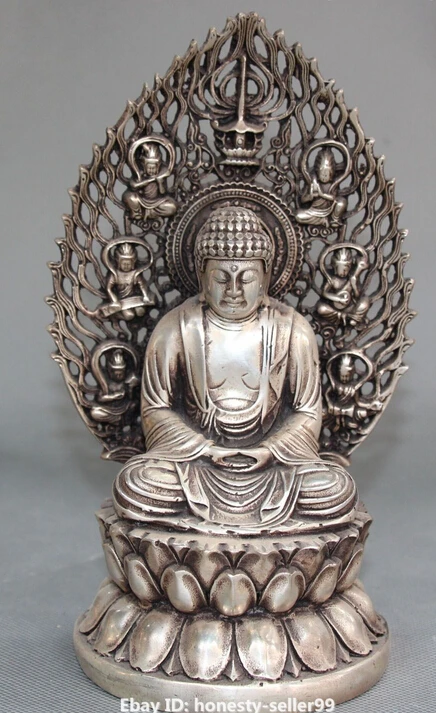 decoration bronze factory outlets Tibet Silver 8" Chinese Tibet Buddhism Silver Seat Lotus Shakaymuni Sakyamuni Buddha Statue
decoration bronze factory outlets Tibet Silver 8" Chinese Tibet Buddhism Silver Seat Lotus Shakaymuni Sakyamuni Buddha Statue