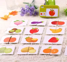 Baru Mainan Bayi Bayi Awal Awal Puzzle Kognitif Kartu Kendaraan/Buah/Hewan/Life Set pasang Puzzle Bayi Hadiah(China)