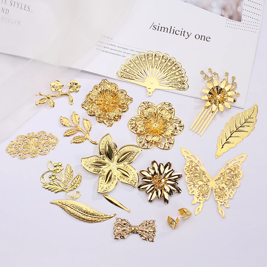 12pc/lot Big Vintage Iron Metal Flowers Butterfly Petal Leafs Jewelry Crafts Findings Golden Making Chinese Headdress Materials
12pc/lot Big Vintage Iron Metal Flowers Butterfly Petal Leafs Jewelry Crafts Findings Golden Making Chinese Headdress Materials