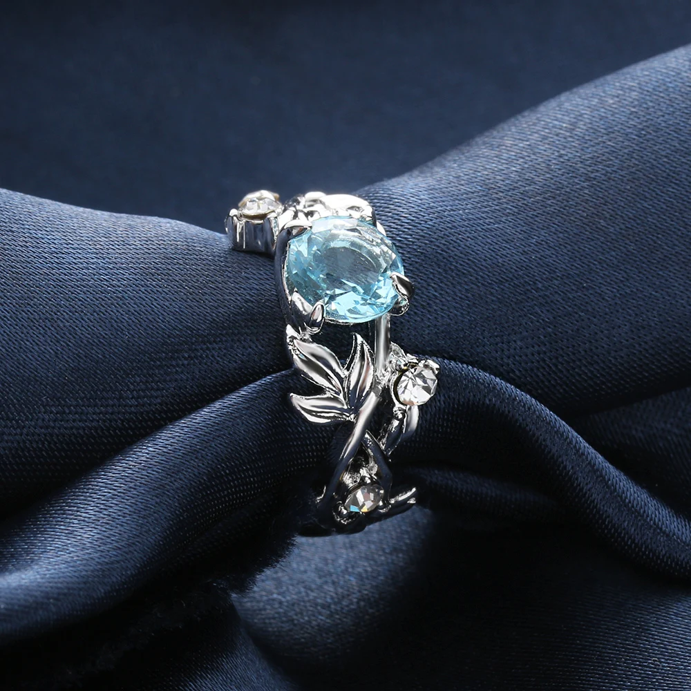 1 Pcs Fashion Women's Floral Ring Lucky Flower Vine Leaf Blue Crystal Ring Birthday Gift Bridal Engagement Party Rings Wedding
1 Pcs Fashion Women's Floral Ring Lucky Flower Vine Leaf Blue Crystal Ring Birthday Gift Bridal Engagement Party Rings Wedding