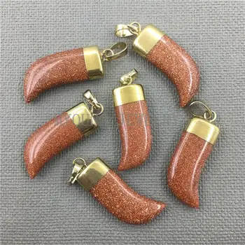 MY0191 Goldsand Horn Shape Tusk Pendant with Pure Gold Color Cap,Natural Pendant for Necklace
MY0191 Goldsand Horn Shape Tusk Pendant with Pure Gold Color Cap,Natural Pendant for Necklace