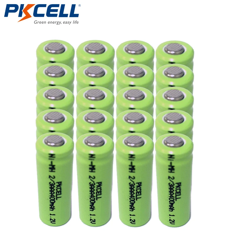 20pcs 2/3AAA NiMH Batteries 400mAh 1.2V Ni-Mh Rechargeable Battery Flat Top PKCELL
20pcs 2/3AAA NiMH Batteries 400mAh 1.2V Ni-Mh Rechargeable Battery Flat Top PKCELL