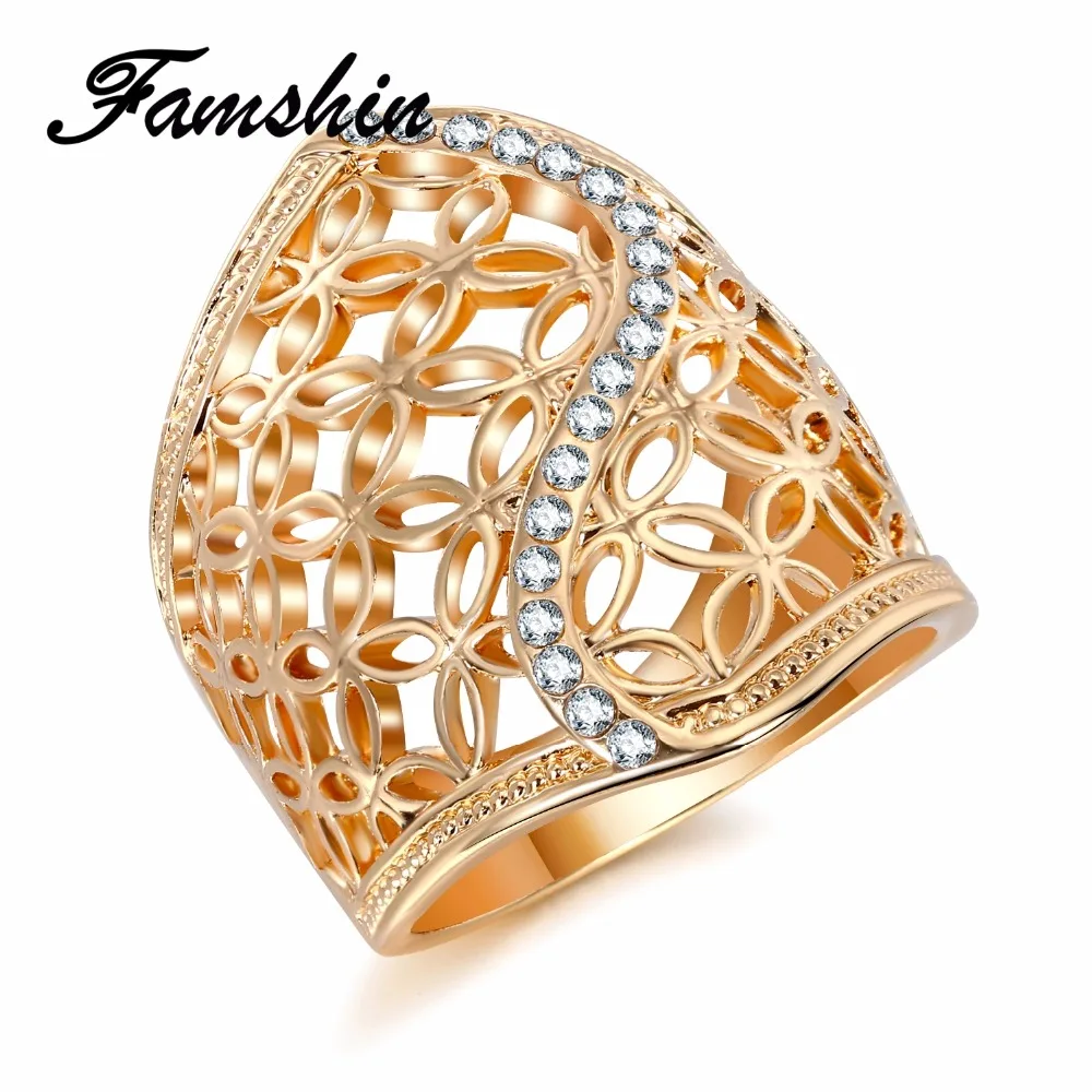 FAMSHIN 2018 Fashion Hollow Big Ring For Women Gold Color Fine Jewelry Vintage Wedding Crystal Gift Hot
FAMSHIN 2018 Fashion Hollow Big Ring For Women Gold Color Fine Jewelry Vintage Wedding Crystal Gift Hot