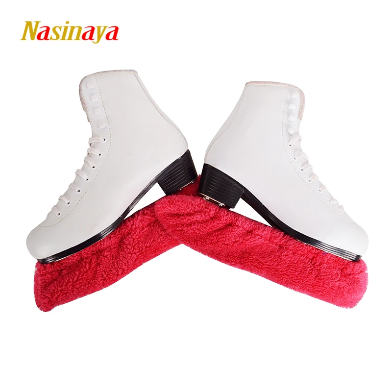 Child Adult Long Fleece Ice Skating Figure Skating Skate Blade Cover Guard Solid Color Hockey Skate Accessory Athletic Elastic 16