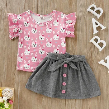 Girls Clothing Sets 2019 Bunny Print shirt Tops + Skirt Summer Cotton Short Sleeve Children Sets Casual Girls Clothes Skirt
Girls Clothing Sets 2019 Bunny Print shirt Tops + Skirt Summer Cotton Short Sleeve Children Sets Casual Girls Clothes Skirt