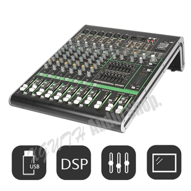 8 Channel Digital Mixer 16 DSP Digital Effect Mixing Console + 48V Phantom Power for Karaoke Audio DJ Mixer
8 Channel Digital Mixer 16 DSP Digital Effect Mixing Console + 48V Phantom Power for Karaoke Audio DJ Mixer