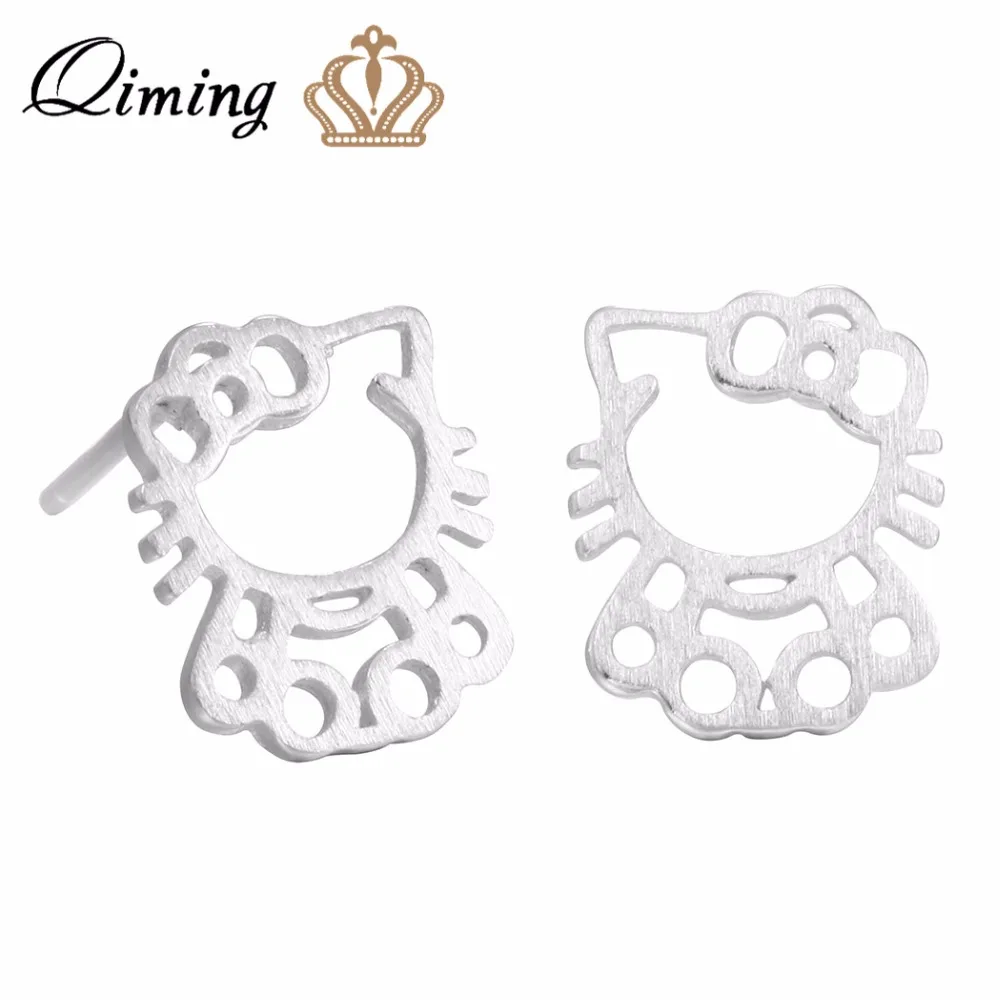 QIMING New Design Hello Kitty Cat Earrings for Women Lovely Cats Animal Silver Jewelry Stud Baby Earrings
QIMING New Design Hello Kitty Cat Earrings for Women Lovely Cats Animal Silver Jewelry Stud Baby Earrings