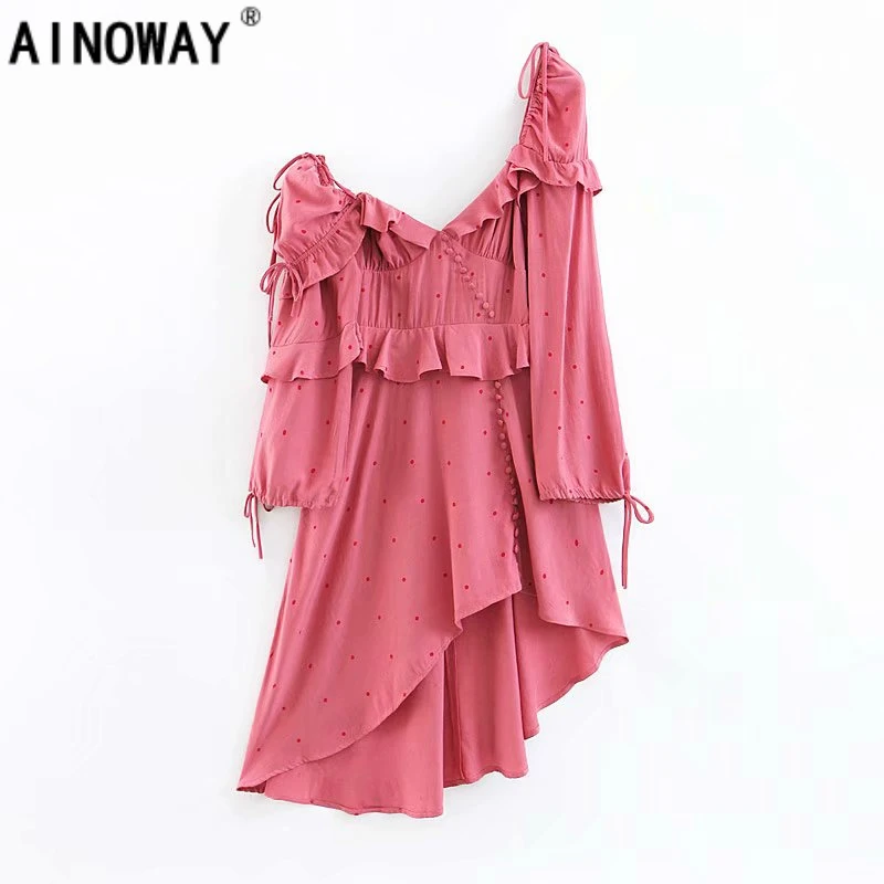 Vintage chic Women sexy off shoulder polka dot print beach Bohemian dresses Ladies V neck tassel midi dress
Vintage chic Women sexy off shoulder polka dot print beach Bohemian dresses Ladies V neck tassel midi dress
