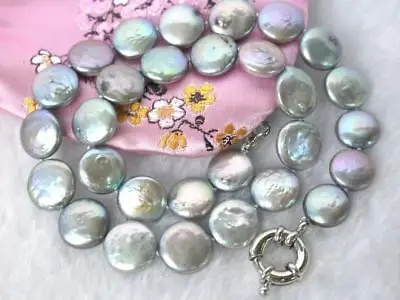 FREE SHIPPING HOT sell new Style >>>> Beautiful !10-13MM Gray Coin Akoya Pearl Necklace 18" | Украшения и аксессуары