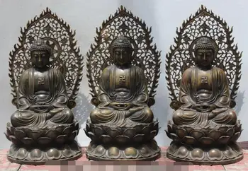 S5191 24" Chinese Tibet Buddhism Bronze Shakyamuni Amitabha Buddha Statue Set Lotus
S5191 24" Chinese Tibet Buddhism Bronze Shakyamuni Amitabha Buddha Statue Set Lotus