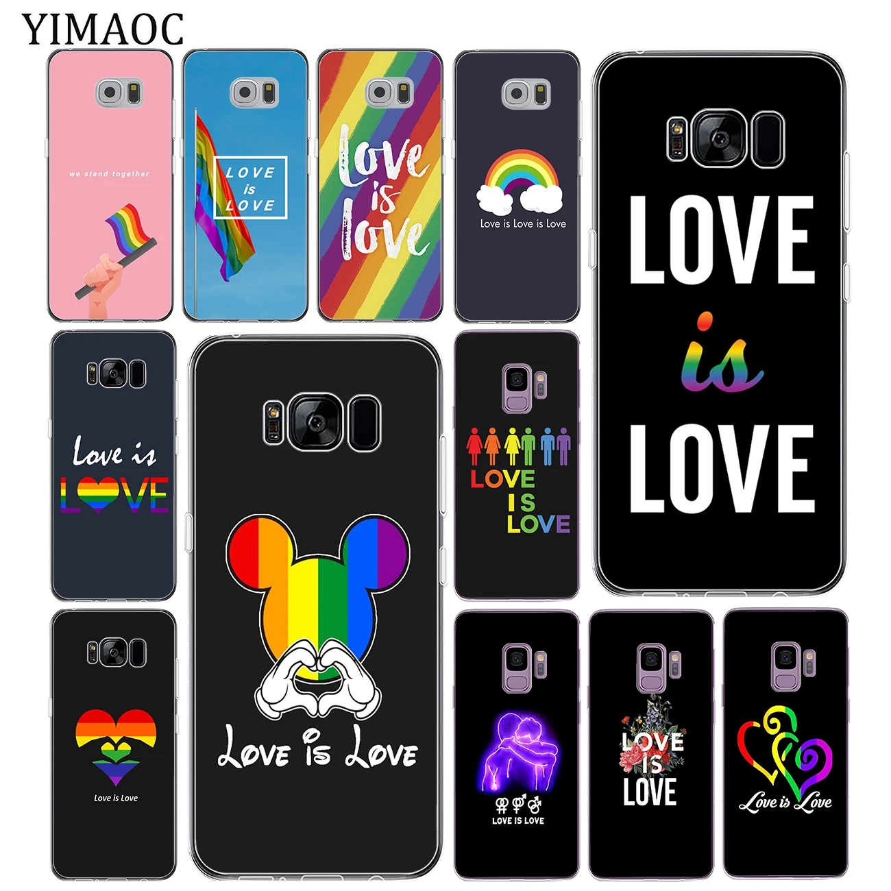 Мягкий силиконовый чехол YIMAOC Love Is LGBT Rainbow Heart из ТПУ для Samsung Galaxy S10 S9 S8 Note 10 Plus S7 Edge