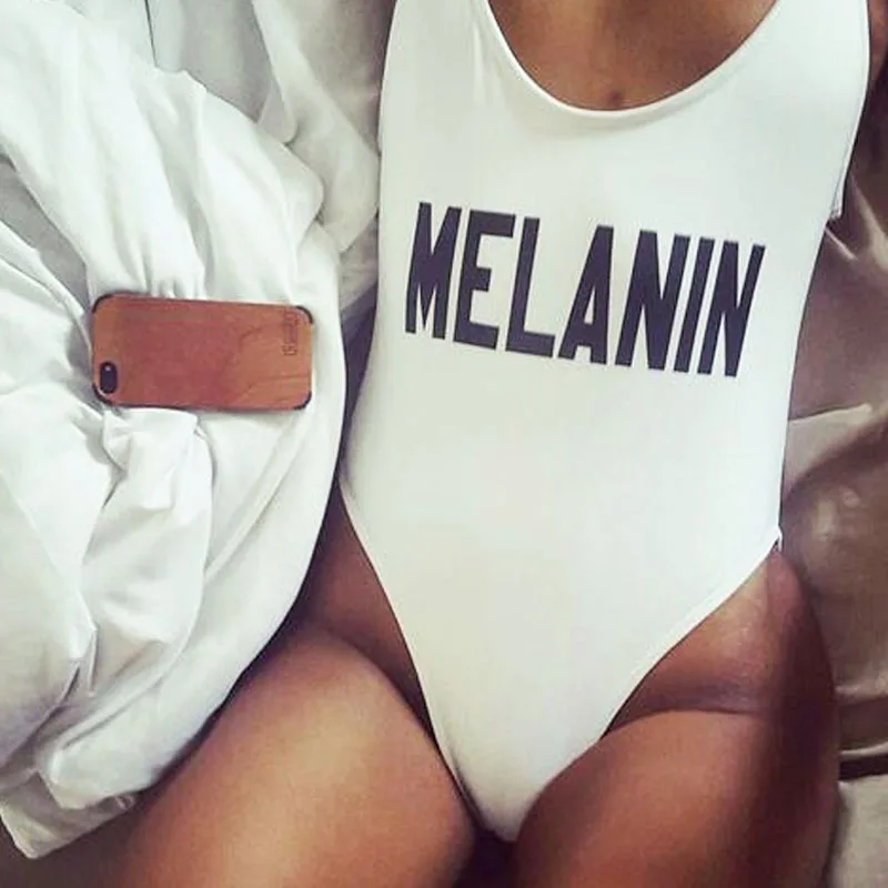 2018 Swimwear Women One Piece Swimsuit MELANIN Letter High Waist Bathing Suit White Black Beachwear Monokini Swim Suit
2018 Swimwear Women One Piece Swimsuit MELANIN Letter High Waist Bathing Suit White Black Beachwear Monokini Swim Suit