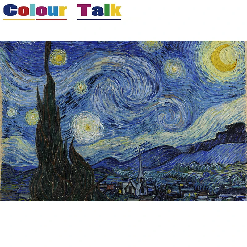 DIY Oil Painting by Numbers on Canvas with Frame Coloring by Numbers Pictures Drawing Home Decor Starry Night by Van Gogh P-0001
DIY Oil Painting by Numbers on Canvas with Frame Coloring by Numbers Pictures Drawing Home Decor Starry Night by Van Gogh P-0001