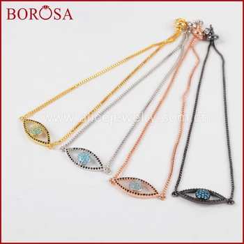 BOROSA Evil Eye Bracelets Bangles,Mix Color CZ Micro Pave Evil Eye Drusy Connector Adjustable Bracelet for Women WX389
BOROSA Evil Eye Bracelets Bangles,Mix Color CZ Micro Pave Evil Eye Drusy Connector Adjustable Bracelet for Women WX389