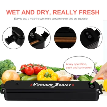 Household Automatic Vacuum Sealer Food Preservation Sealing Machine Plastic Packaging Machine with 15pcs Sealing Bag For Kitchen
Household Automatic Vacuum Sealer Food Preservation Sealing Machine Plastic Packaging Machine with 15pcs Sealing Bag For Kitchen