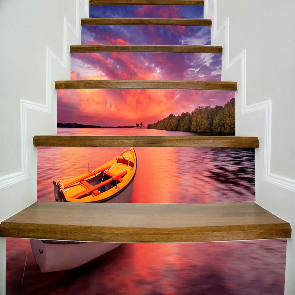 6pcs/set 18cm X 100cm Evening Sunlight On The Lake Stairs Decoration 3d Sticker Art Pegatinas De Pared Home Decor Mural Lt016
6pcs/set 18cm X 100cm Evening Sunlight On The Lake Stairs Decoration 3d Sticker Art Pegatinas De Pared Home Decor Mural Lt016