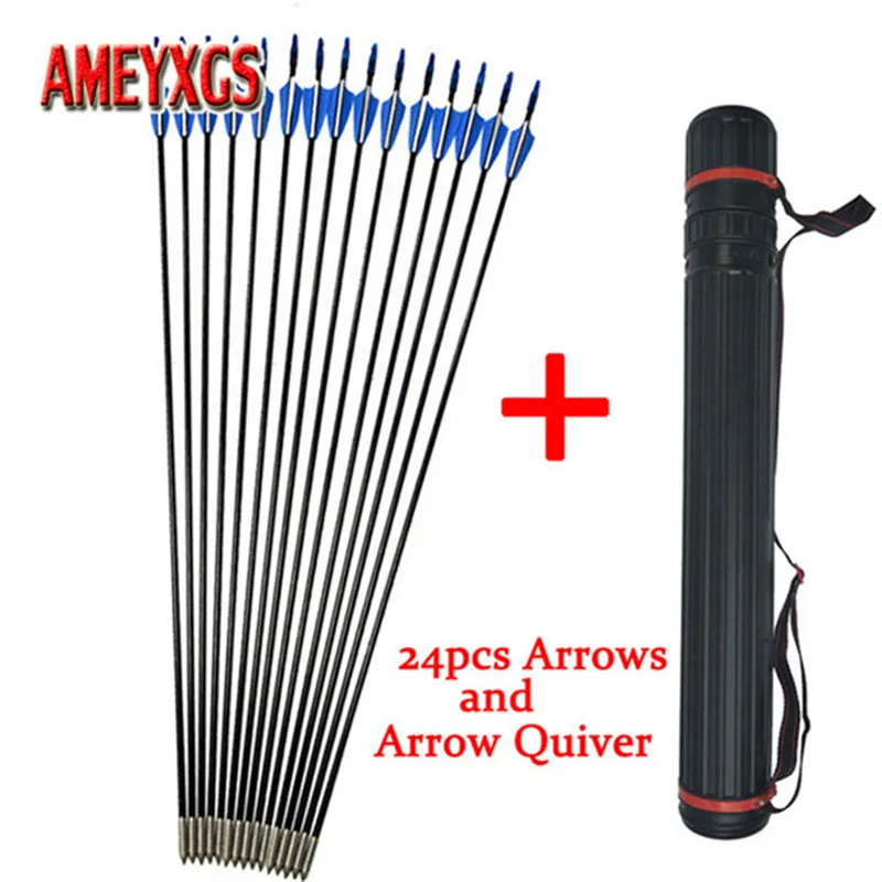 24pcs Archery Fiberglass Arrows And Plastic Arrow Quiver Rubber Feathers Arrow For Hunting Bow And Arrow Shooting Accessories
24pcs Archery Fiberglass Arrows And Plastic Arrow Quiver Rubber Feathers Arrow For Hunting Bow And Arrow Shooting Accessories