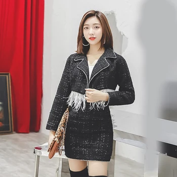 fashion Women's Sets Women Vintage Skirt Sets Elegant Winter Ladies tassel Woolen Tweed Jacket+Short Skirt Suits Two Pieces Sets 
fashion Women's Sets Women Vintage Skirt Sets Elegant Winter Ladies tassel Woolen Tweed Jacket+Short Skirt Suits Two Pieces Sets
