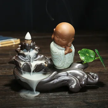 Buddha Zen Backflow Smoke Incense Burner Little Monk Incense Holder Censer Home Decoration Ceramic Craftwork R244
Buddha Zen Backflow Smoke Incense Burner Little Monk Incense Holder Censer Home Decoration Ceramic Craftwork R244