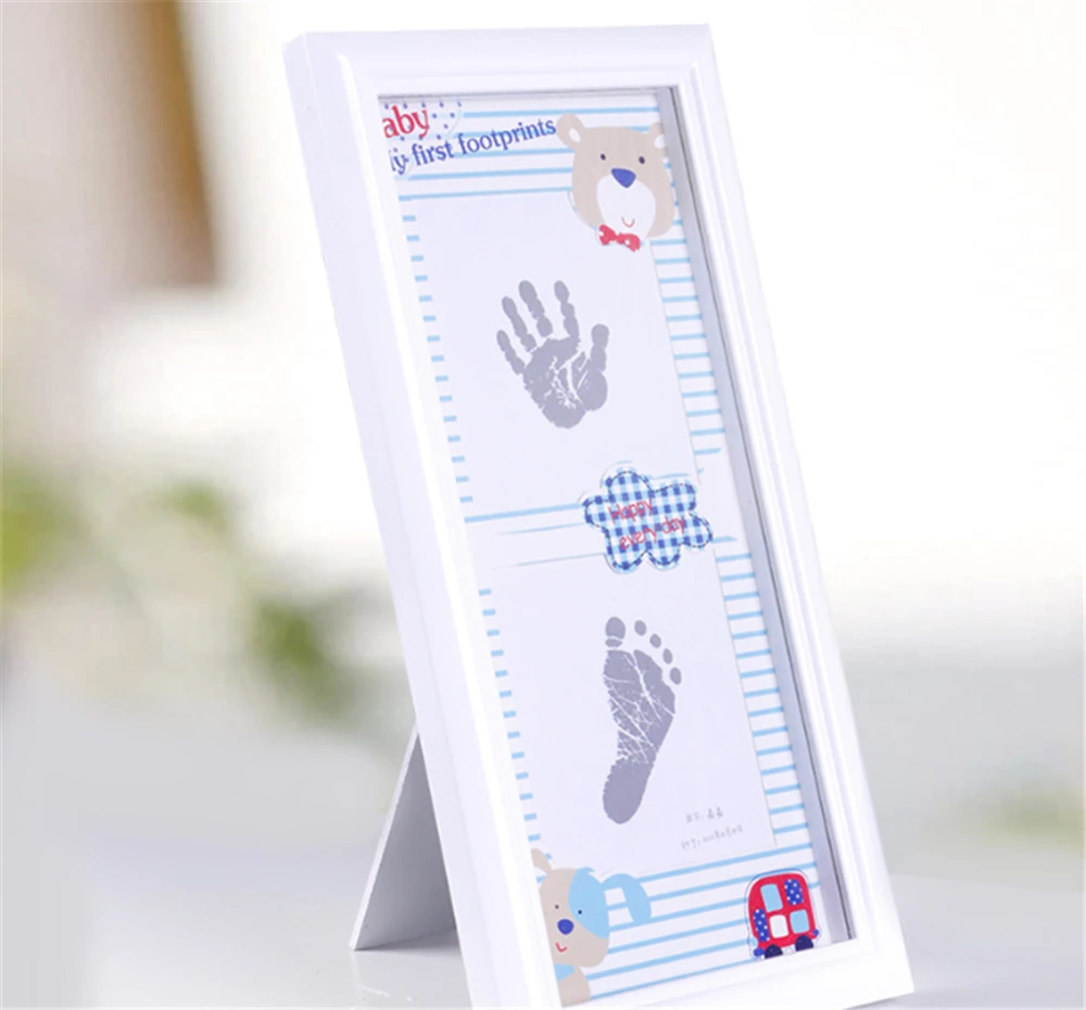 Младенческая Baby Дети Handprint След Белый Контракт Стене Висит Фоторамка