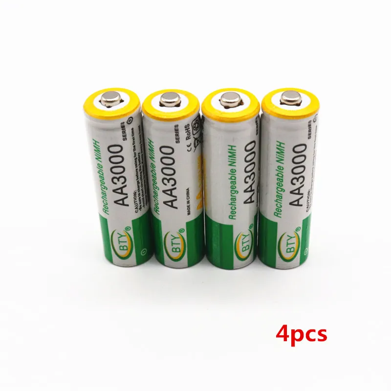 

4pcs Daweikala AA 3000 1.2 V Quanlity Rechargeable Battery AA 3000mAh BTY NI-MH 1.2V Rechargeable 2A Battery 3000+Free shipping
