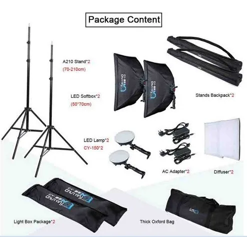 Photography LED Continuous Lighting Kit LED Lights+50x70cm Softbox +Light Stand+Bag for photo studio
Photography LED Continuous Lighting Kit LED Lights+50x70cm Softbox +Light Stand+Bag for photo studio