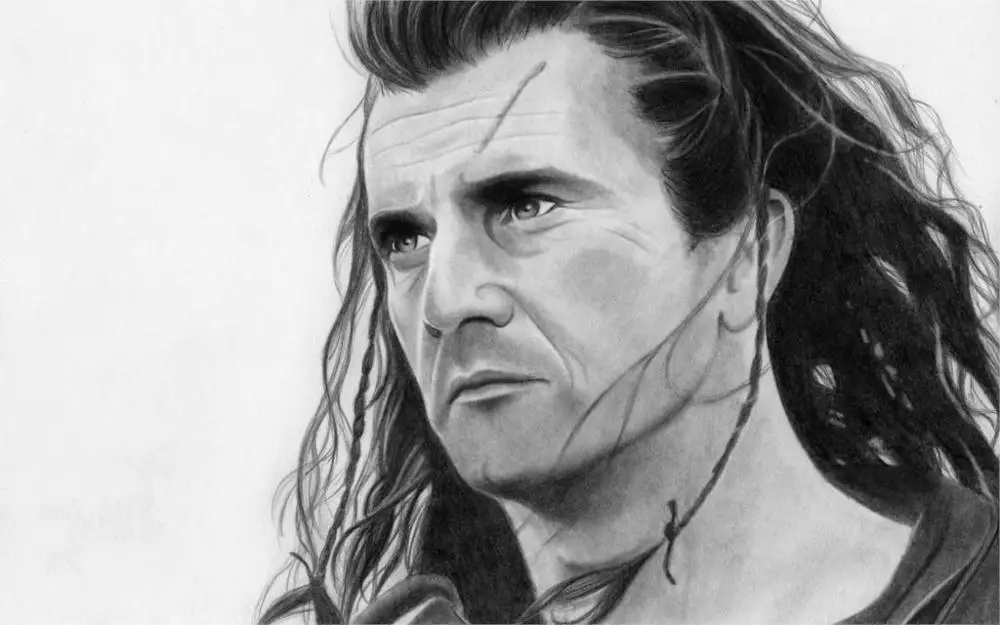 Мел Гибсон Храброе Сердце hero лица рисунок 4 Размеры Домашнего Декора Холст Печати