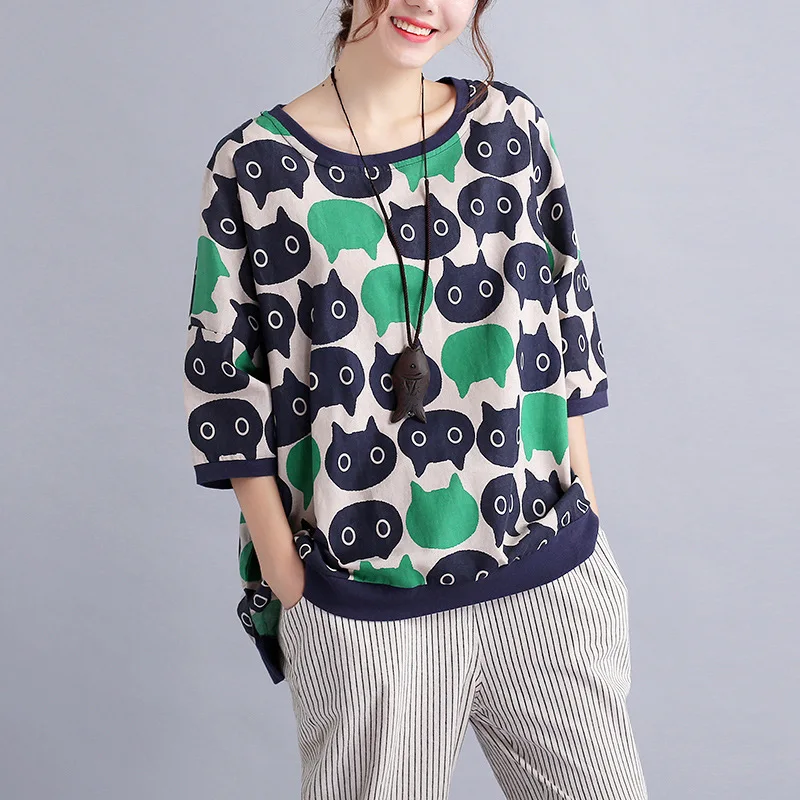 Women Print Cat Pullover 2018 Autumn Casual Cotton Linen Tops Mori Girl Loose O-Neck Hoodies Sweatshirt Female Clothing Big Size
Women Print Cat Pullover 2018 Autumn Casual Cotton Linen Tops Mori Girl Loose O-Neck Hoodies Sweatshirt Female Clothing Big Size