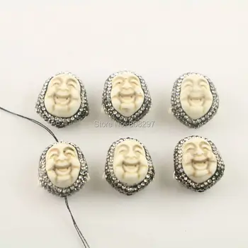 10Pcs White Stone Carved Buddha Beads, Pave Crystal Rhinestone Jewelry Connector Beads Findings
10Pcs White Stone Carved Buddha Beads, Pave Crystal Rhinestone Jewelry Connector Beads Findings