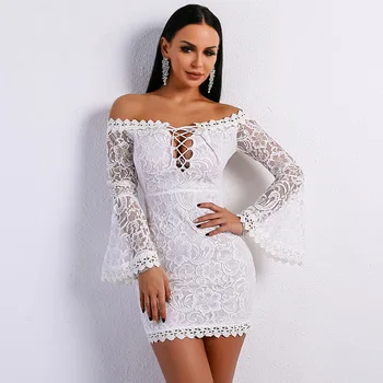 2019 Elegant Lace Dress Mini Sexy Slash Neck Retro Women Body con Full Night Club Backless Flare Sleeve Dresses Wholesale
2019 Elegant Lace Dress Mini Sexy Slash Neck Retro Women Body con Full Night Club Backless Flare Sleeve Dresses Wholesale
