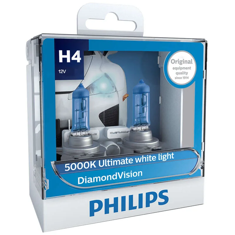 2X Philips H4 9003 12V 60/55W P43t Diamond Vision 5000K Super White Light Halogen Headlight Auto Bulbs 12342DVS2
2X Philips H4 9003 12V 60/55W P43t Diamond Vision 5000K Super White Light Halogen Headlight Auto Bulbs 12342DVS2