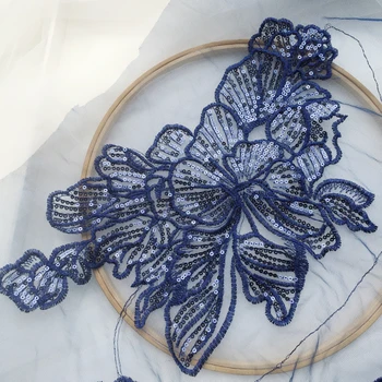 NEW embroidered lace patches with sequines diy dress lace accessories Navy blue, Dark pink sequined lace 10 pieces/lot
NEW embroidered lace patches with sequines diy dress lace accessories Navy blue, Dark pink sequined lace 10 pieces/lot