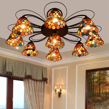 Bohemia style stained glass sitting room dining-room bedroom absorb dome light Bohemian 3 head 7 head 9 head 110-240VCeiling Lig
Bohemia style stained glass sitting room dining-room bedroom absorb dome light Bohemian 3 head 7 head 9 head 110-240VCeiling Lig