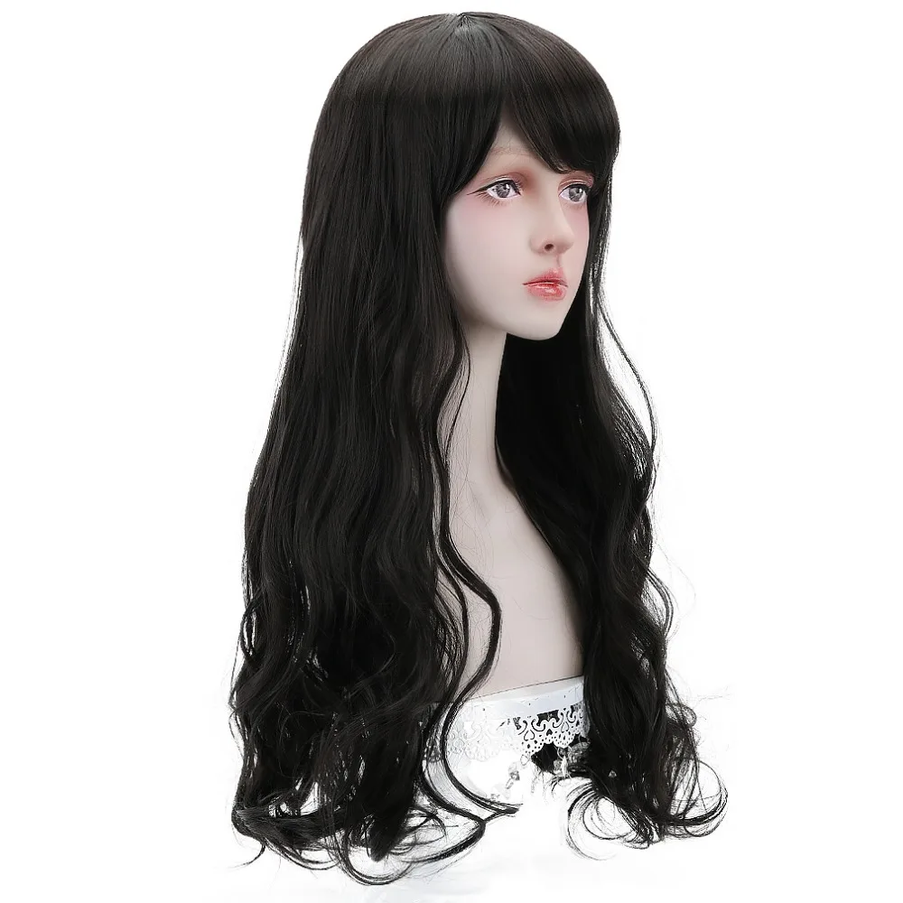 Long Wavy Anime Cosplay Wigs with Bangs Black Lolita Wig Synthetic Hair 26'' Adult Female Wig Heat Resistant Fiber OEM HP-L-040
Long Wavy Anime Cosplay Wigs with Bangs Black Lolita Wig Synthetic Hair 26'' Adult Female Wig Heat Resistant Fiber OEM HP-L-040