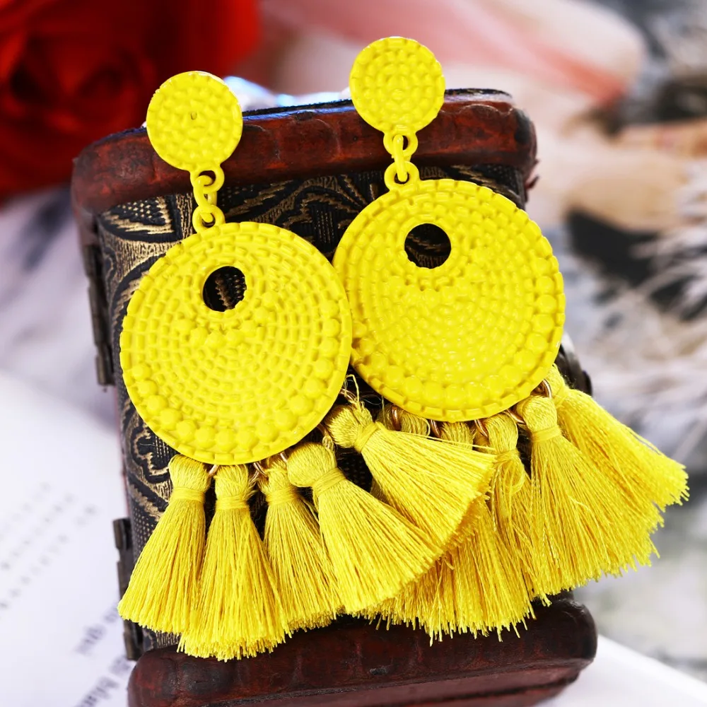 2018 Design Ethnic Boho Cotton Tassel Earring Dangle Drop Fringed Earring for Women Exaggerated Tassle Earrings Ear Jewelry Gift
2018 Design Ethnic Boho Cotton Tassel Earring Dangle Drop Fringed Earring for Women Exaggerated Tassle Earrings Ear Jewelry Gift