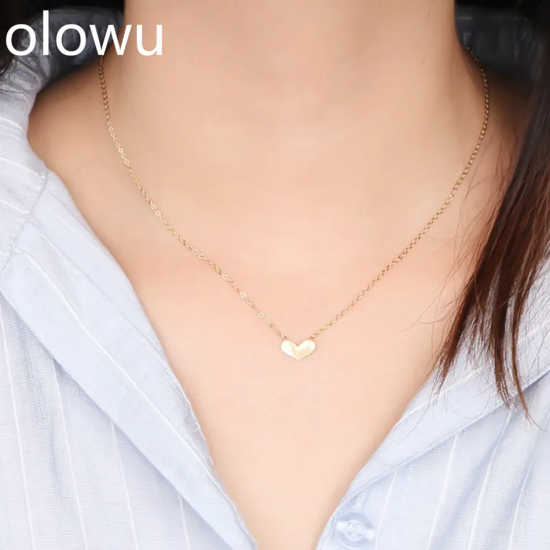olowu Valentine's Day Women Gift Jewelry Necklace Stainless Steel Gold Silver Color Simple Slice Heart Pendant Necklaces Mujer
olowu Valentine's Day Women Gift Jewelry Necklace Stainless Steel Gold Silver Color Simple Slice Heart Pendant Necklaces Mujer