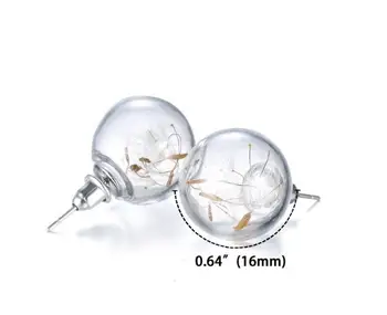 40pcs The dandelion Dry Flower Glass Vial Stud Earring Glass Bubble Ball Earring Wish Glass Bottle Stud Earring
40pcs The dandelion Dry Flower Glass Vial Stud Earring Glass Bubble Ball Earring Wish Glass Bottle Stud Earring