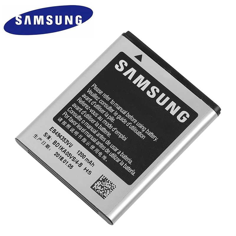 100% Оригинальная батарея EB494353VU для Samsung S5330 GT-S5570 i559 S5570 S5232 C6712 S5750 натуральная 1200mAh |