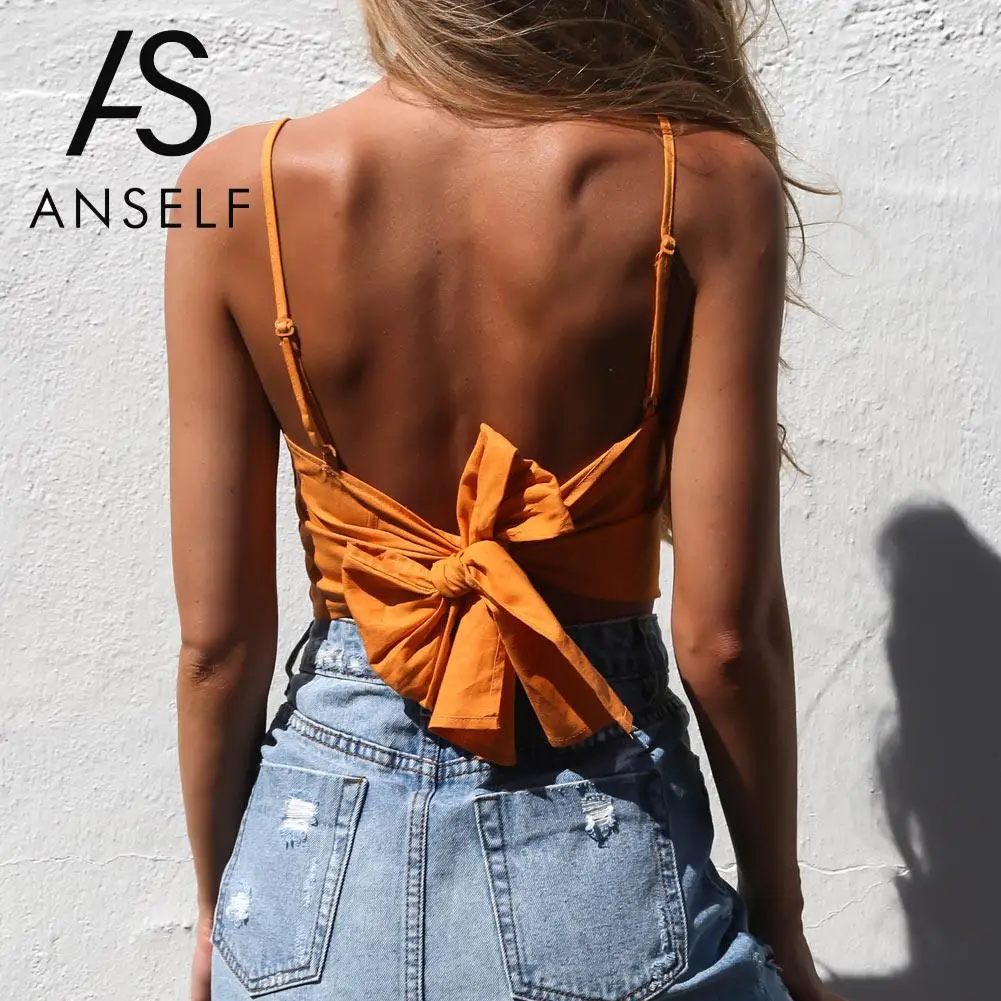 Anself Summer Lace Up Crop Tops Women 2019 Summer Beach Bow Cami Crop Top Sexy Backless Women Sleeveless Fitness Short Tank Top
Anself Summer Lace Up Crop Tops Women 2019 Summer Beach Bow Cami Crop Top Sexy Backless Women Sleeveless Fitness Short Tank Top
