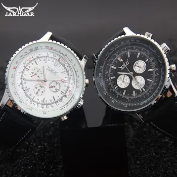 JARAGAR Brand Luxury Men Mechanical Watches Men's Automatic 6 Hands Genuine Leather Strap Watches Black Auto Date Wristwatches
JARAGAR Brand Luxury Men Mechanical Watches Men's Automatic 6 Hands Genuine Leather Strap Watches Black Auto Date Wristwatches