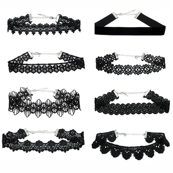 8PCS Choker Set Lace Choker Necklaces Velvet Necklace Gothic Tattoo Choker Black Lace Choker Collar Vintage Women Jewelry
8PCS Choker Set Lace Choker Necklaces Velvet Necklace Gothic Tattoo Choker Black Lace Choker Collar Vintage Women Jewelry