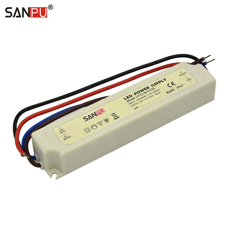 SANPU Constant Current Converter LED Driver 700mA 12W 17V DC Power Supply 110V 220V AC to DC 14-17V Transformer Waterproof IP67
SANPU Constant Current Converter LED Driver 700mA 12W 17V DC Power Supply 110V 220V AC to DC 14-17V Transformer Waterproof IP67