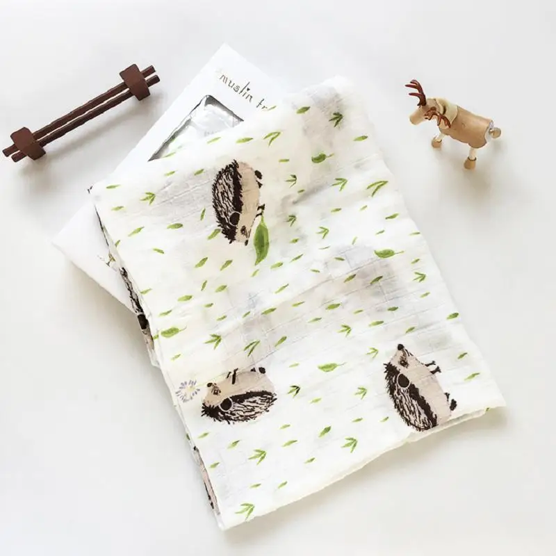 INS Hot Baby Blanket NewbornSwaddle 120x120cm Super Soft Breathable Multi-Use Muslin Cotton Wrap Lemon Cactus Baby Blankets 35