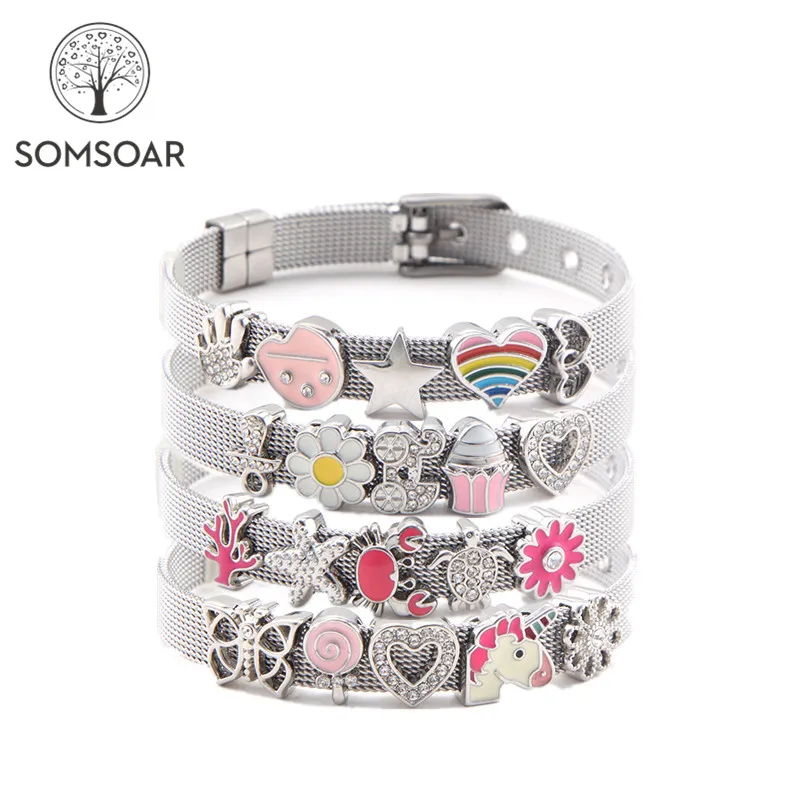Somsoar Jewelry NEW Slide Charm Mesh Bracelet Set Child toddler Kids Bracelet Stianless Steel Woman Bracelet as Christmas Gift
Somsoar Jewelry NEW Slide Charm Mesh Bracelet Set Child toddler Kids Bracelet Stianless Steel Woman Bracelet as Christmas Gift