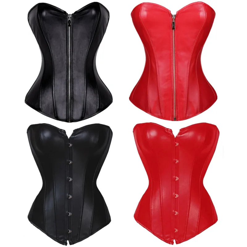 Black/Red Gothic Punk Faux Leather Steampunk Corset Overbust Waist Trainer Corselet Sexy Corsets And Bustiers S-6XL
Black/Red Gothic Punk Faux Leather Steampunk Corset Overbust Waist Trainer Corselet Sexy Corsets And Bustiers S-6XL
