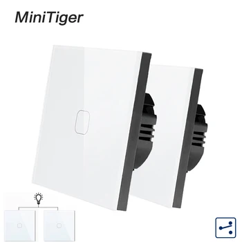 Minitiger EU Standard 1 Gang 2 Way Control Wall Touch Screen Switch,Crystal Glass Panel,cross/through switch,2pcs/pack
Minitiger EU Standard 1 Gang 2 Way Control Wall Touch Screen Switch,Crystal Glass Panel,cross/through switch,2pcs/pack
