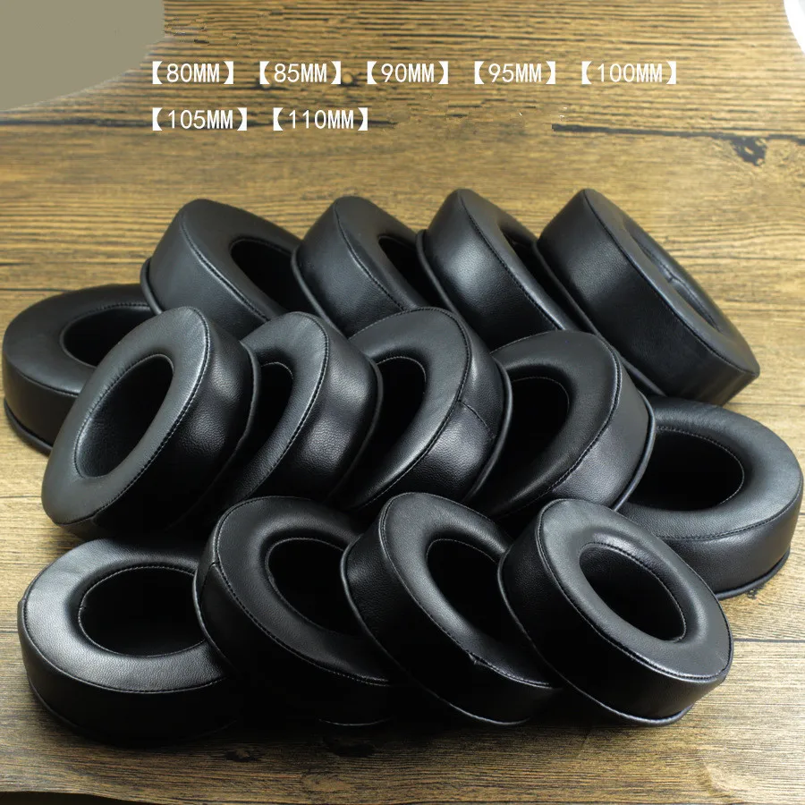 Sheepskin Leather 80MM 85MM 90MM 95-110MM Replacement Memory Foam Earpads for Headphones Ear Pads Cushions 11.7 (1)